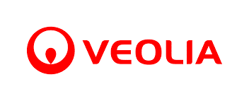 Logo Veolia rouge : leader de la transformation écologique Logo rouge de Veolia sur fond blanc composé d'un cercle avec goutte d'eau et du texte VEOLIA en majuscules.